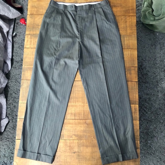 Paul Fredrick 3 Piece Cocoa Stripe 3 Button Suit - Picture 3 of 6